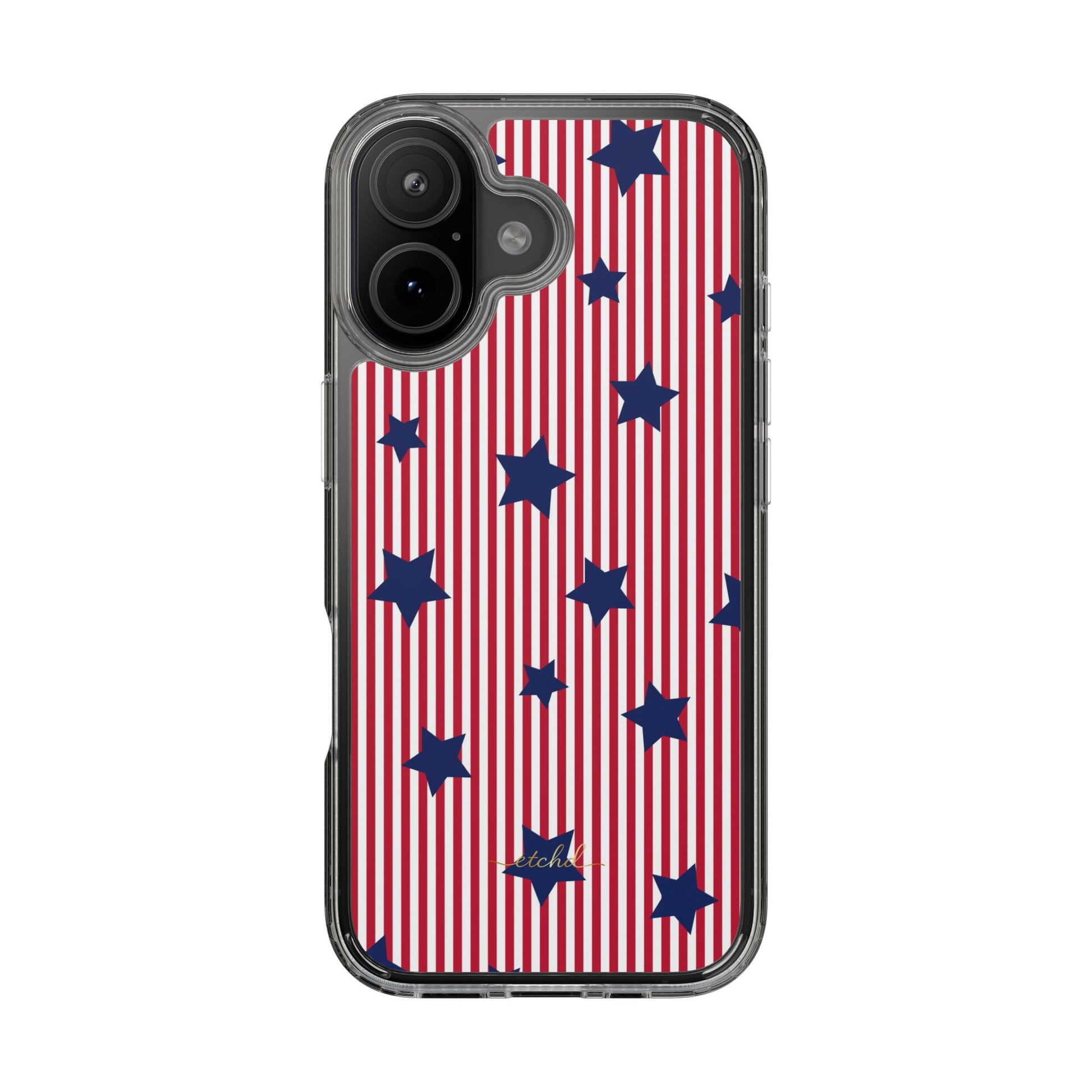 Red Stripes & Blue Stars Clear Phone Case by etchd, view 35