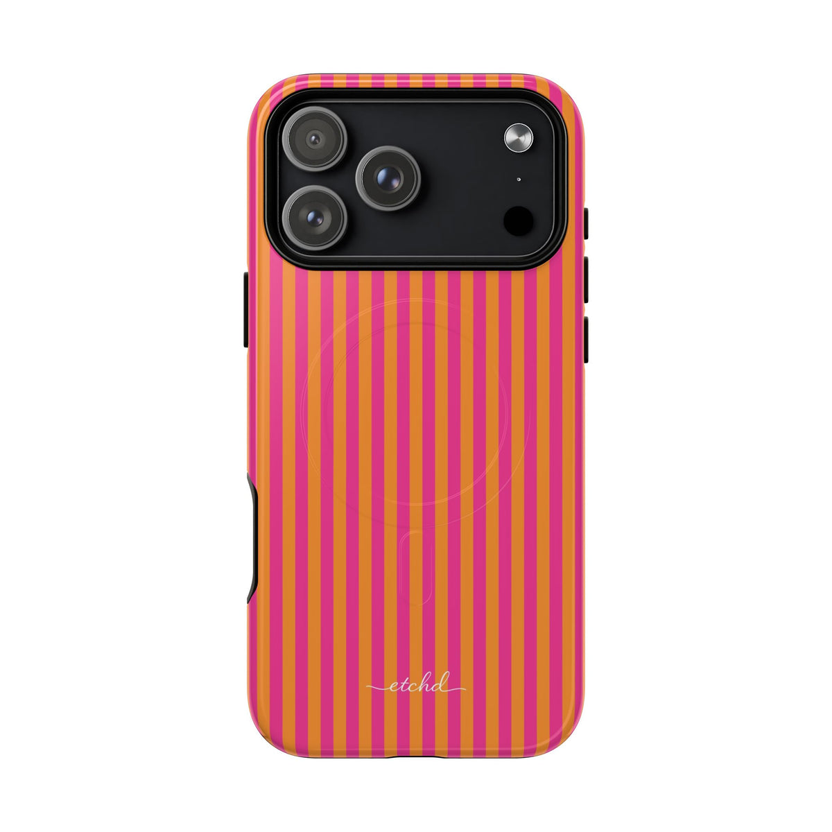 Pink & Orange Striped Magnetic Phone Case by etchd, view 31