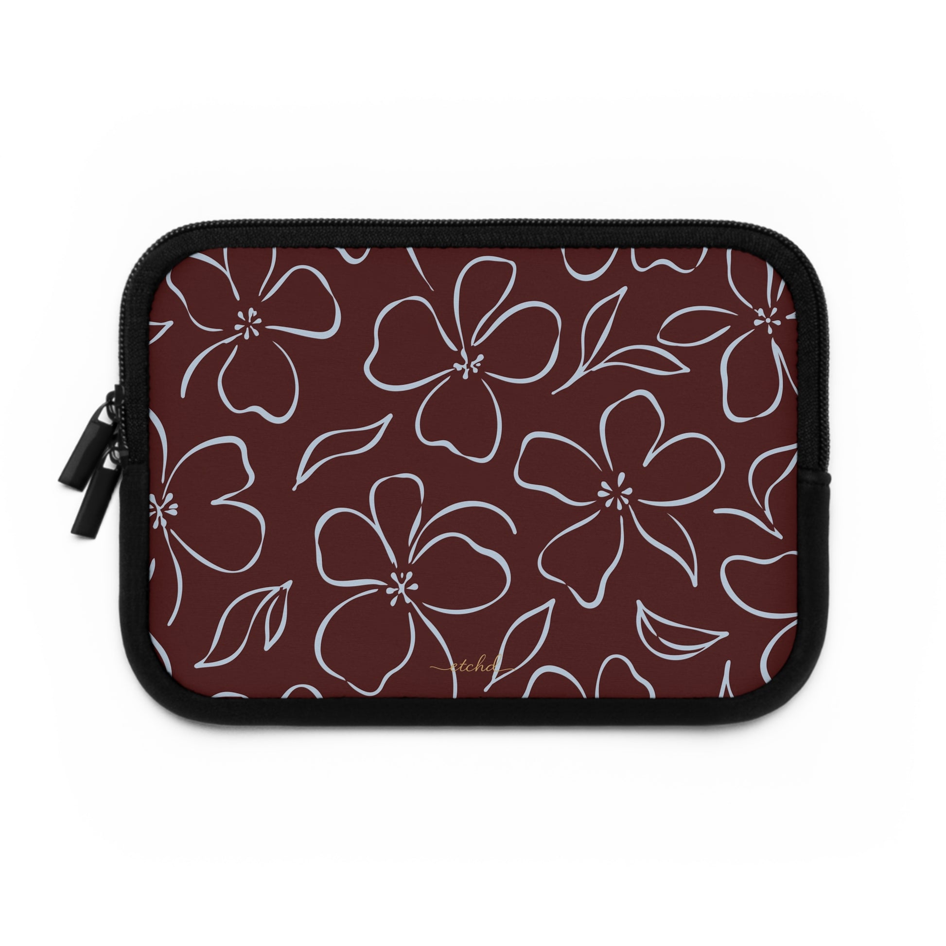 Blue & Cherry Floral Laptop Sleeve by etchd, view 2