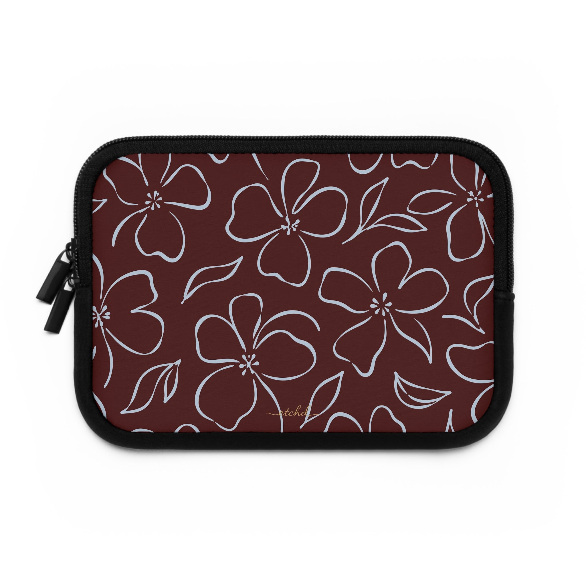 Blue & Cherry Floral Laptop Sleeve by etchd, view 2
