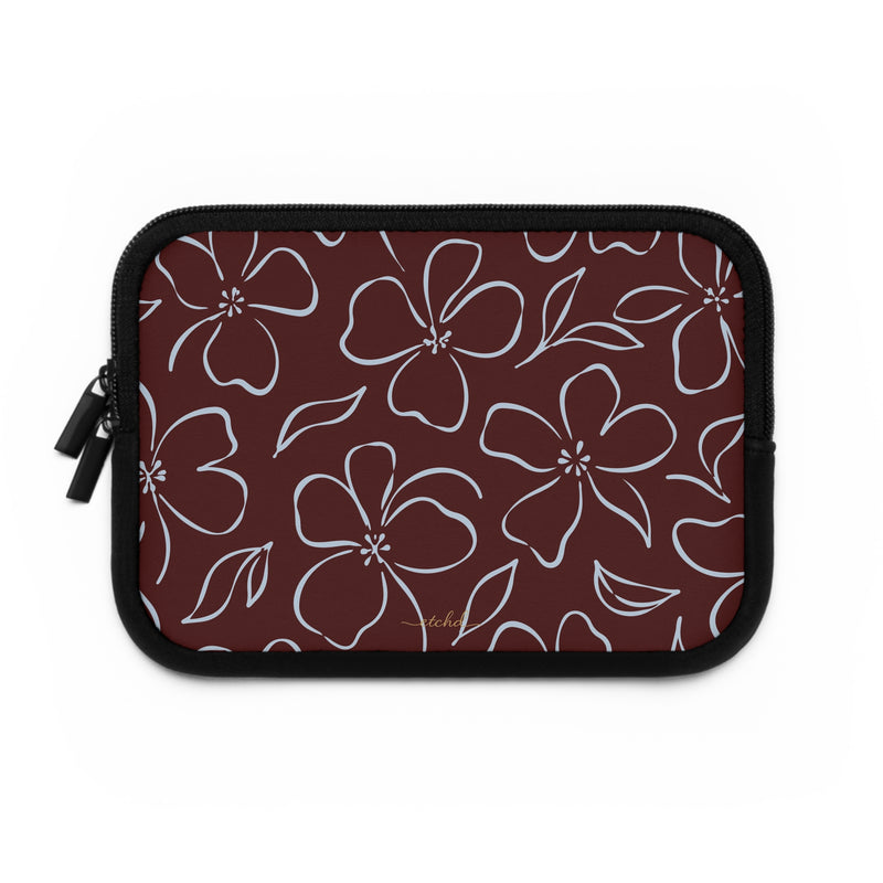 Blue & Cherry Floral Laptop Sleeve by etchd, view 2