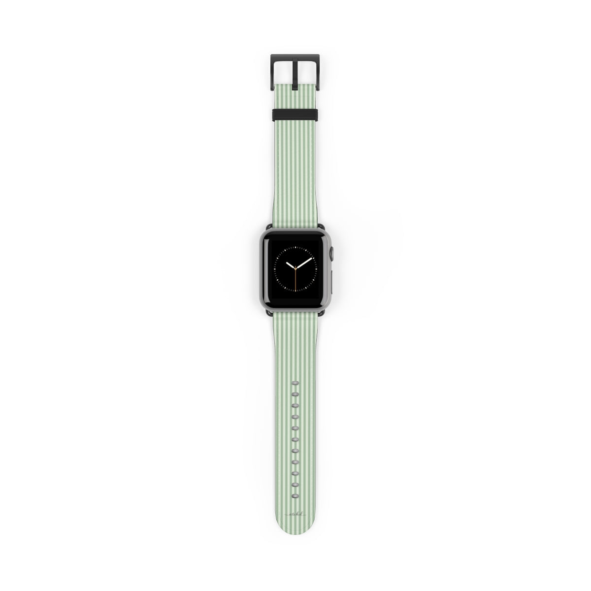 Sage & Cream Striped Smartwatch Strap by etchd