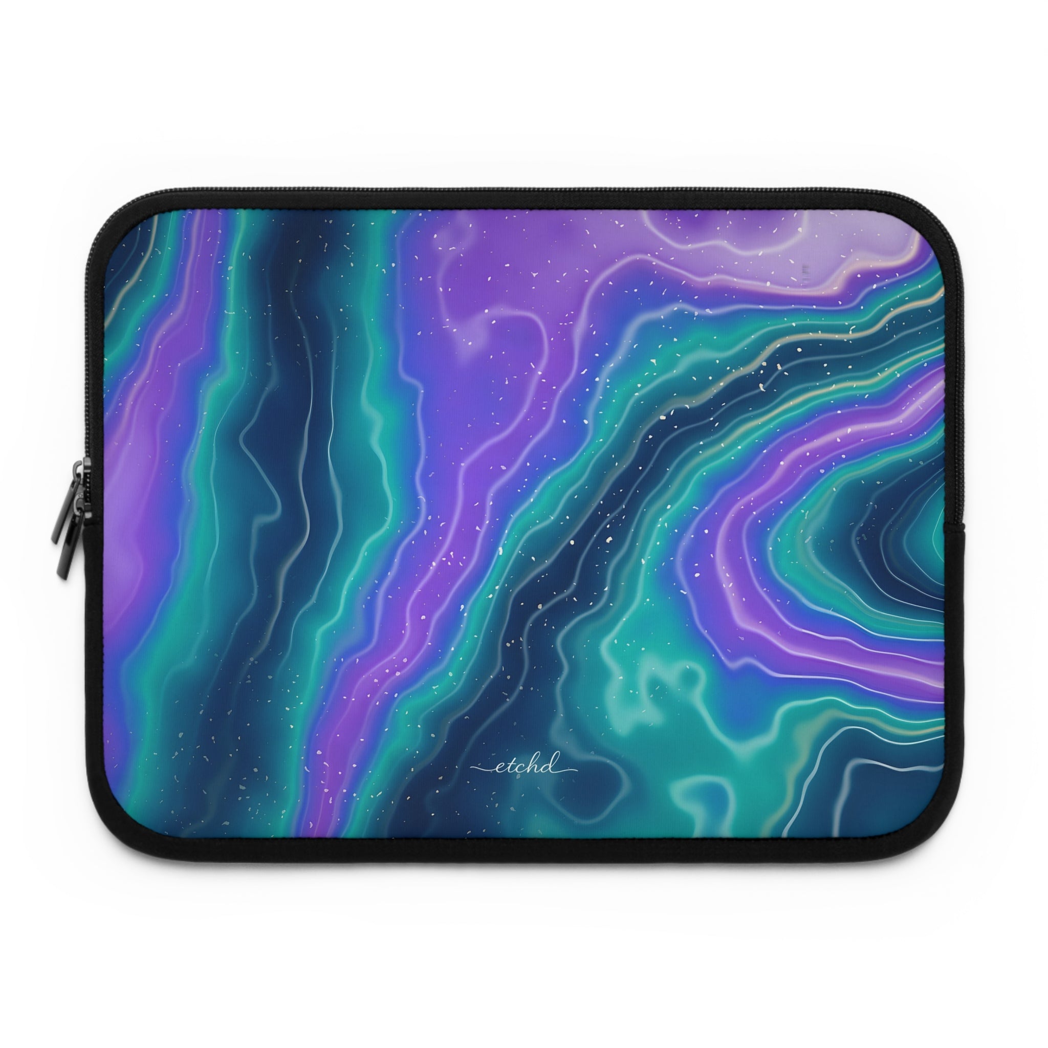 Peacock Ink Laptop Sleeve by etchd