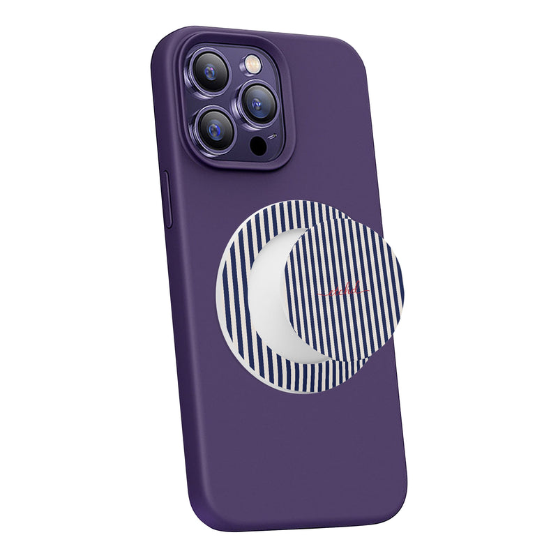 Navy & Cream Striped Phone Grip And Stand-zoom-