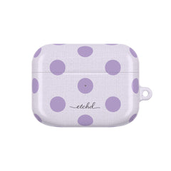 Lilac & Cream Polka Dot AirPod Case by etchd