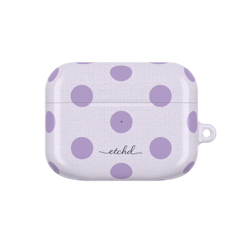 Lilac & Cream Polka Dot AirPod Case by etchd
