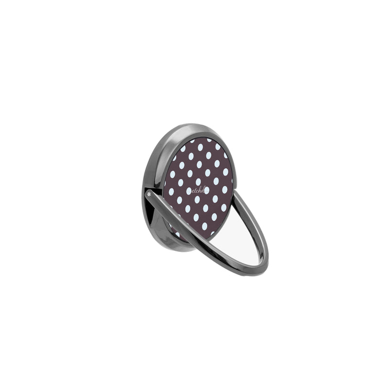 Blue And Plum Polka Dot Phone Ring Holder-zoom-