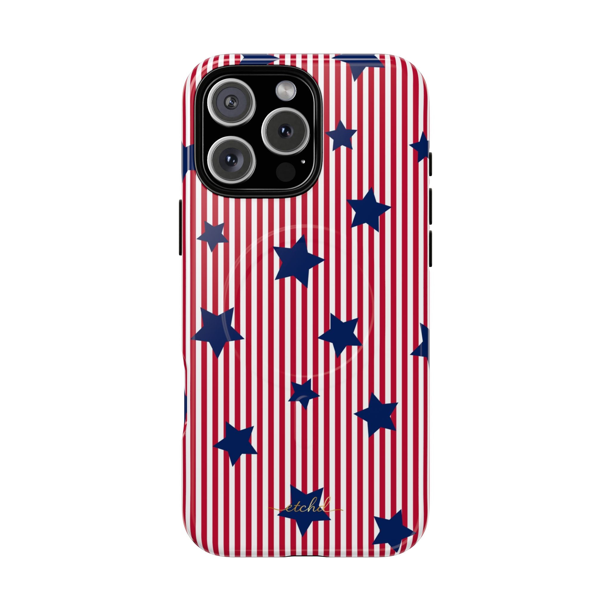 Red Stripes & Blue Stars Magnetic Phone Case by etchd