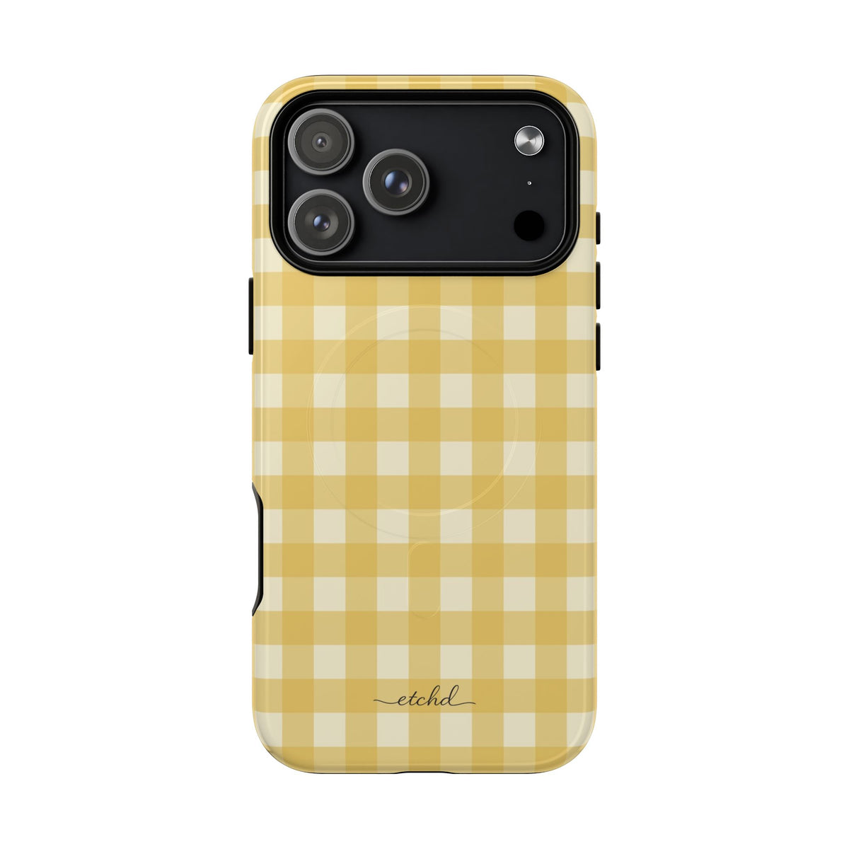 Butter & Cream Gingham Magnetic Phone Case by etchd, view 31