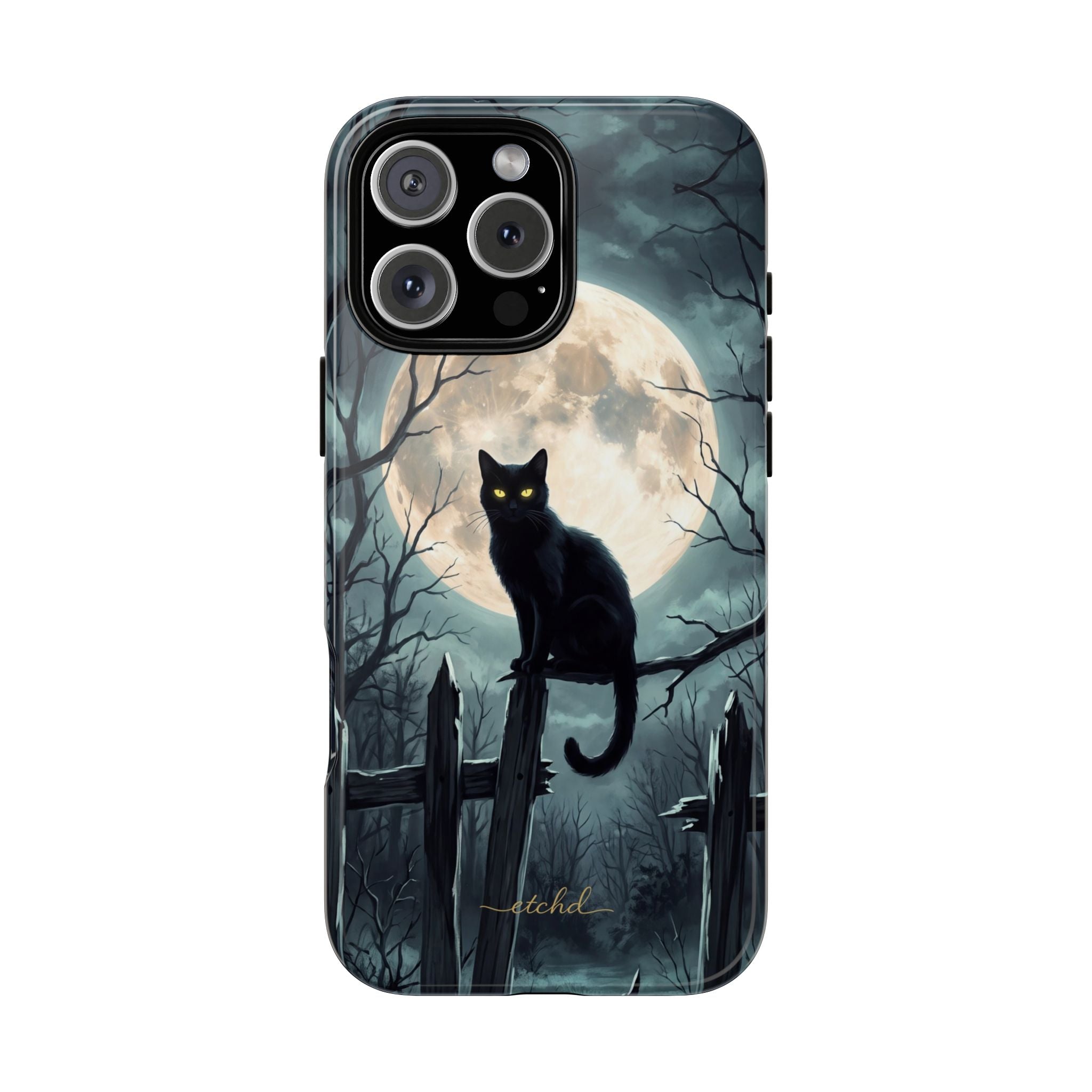 Midnight Cat Phone Case by etchd
