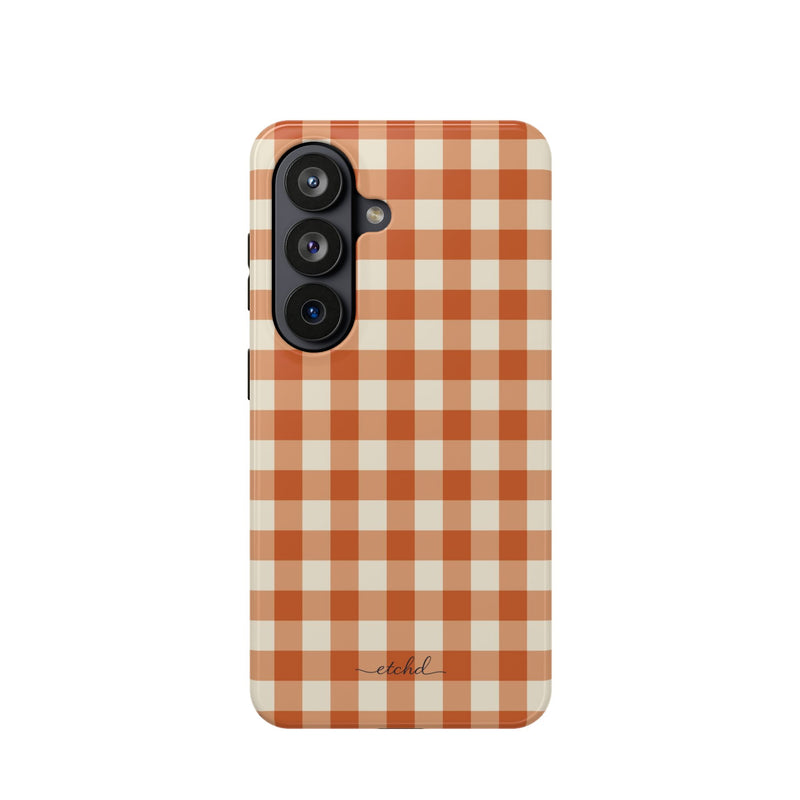 Terracotta Gingham Phone Case-zoom-