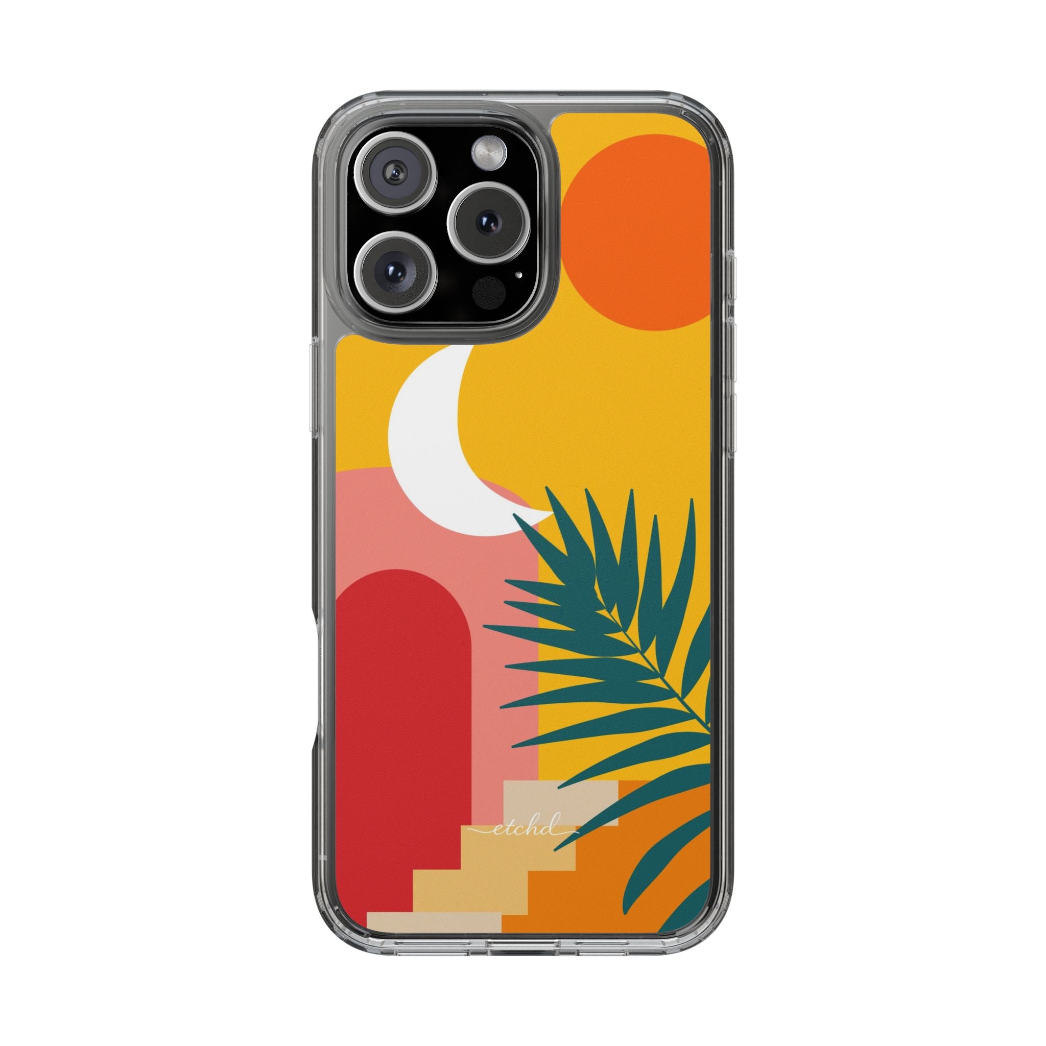 Tropical Sunset Clear Phone Case by etchd