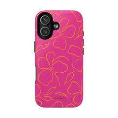 Pink & Orange Floral Magnetic Phone Case by etchd, view 25