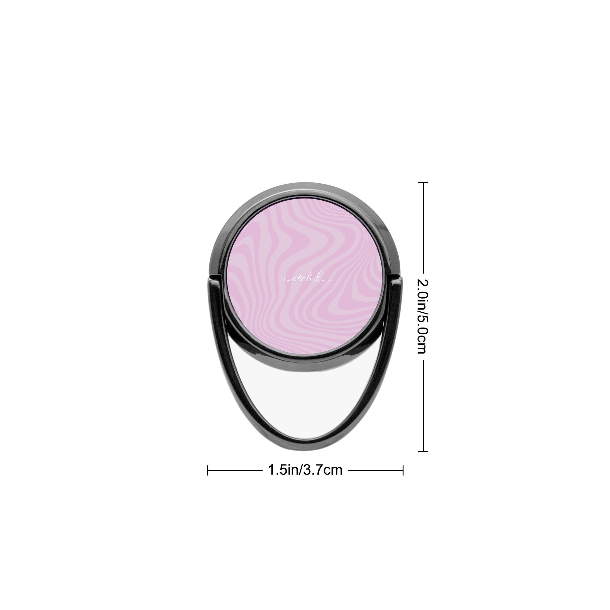 Pink Curved Lines Phone Ring Holder by etchd, view 3
