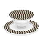 Cream & Brown Striped Diagonal Anello e supporto per telefono