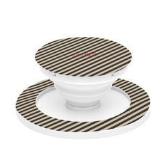 Cream & Brown Striped Diagonal Phone Grip And Stand by etchd
