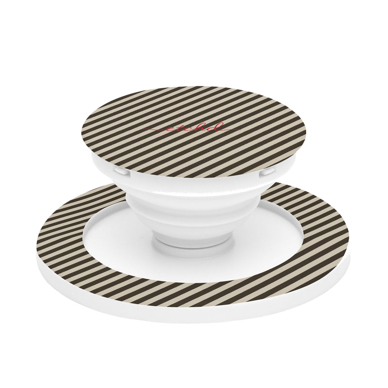 Cream & Brown Striped Diagonal Handy-Halterung mit Ständer-zoom-