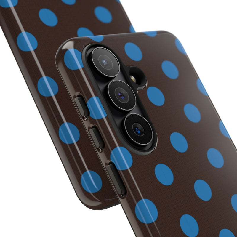 Cerulean & Espresso Polka Dot Phone Case by etchd, view 209