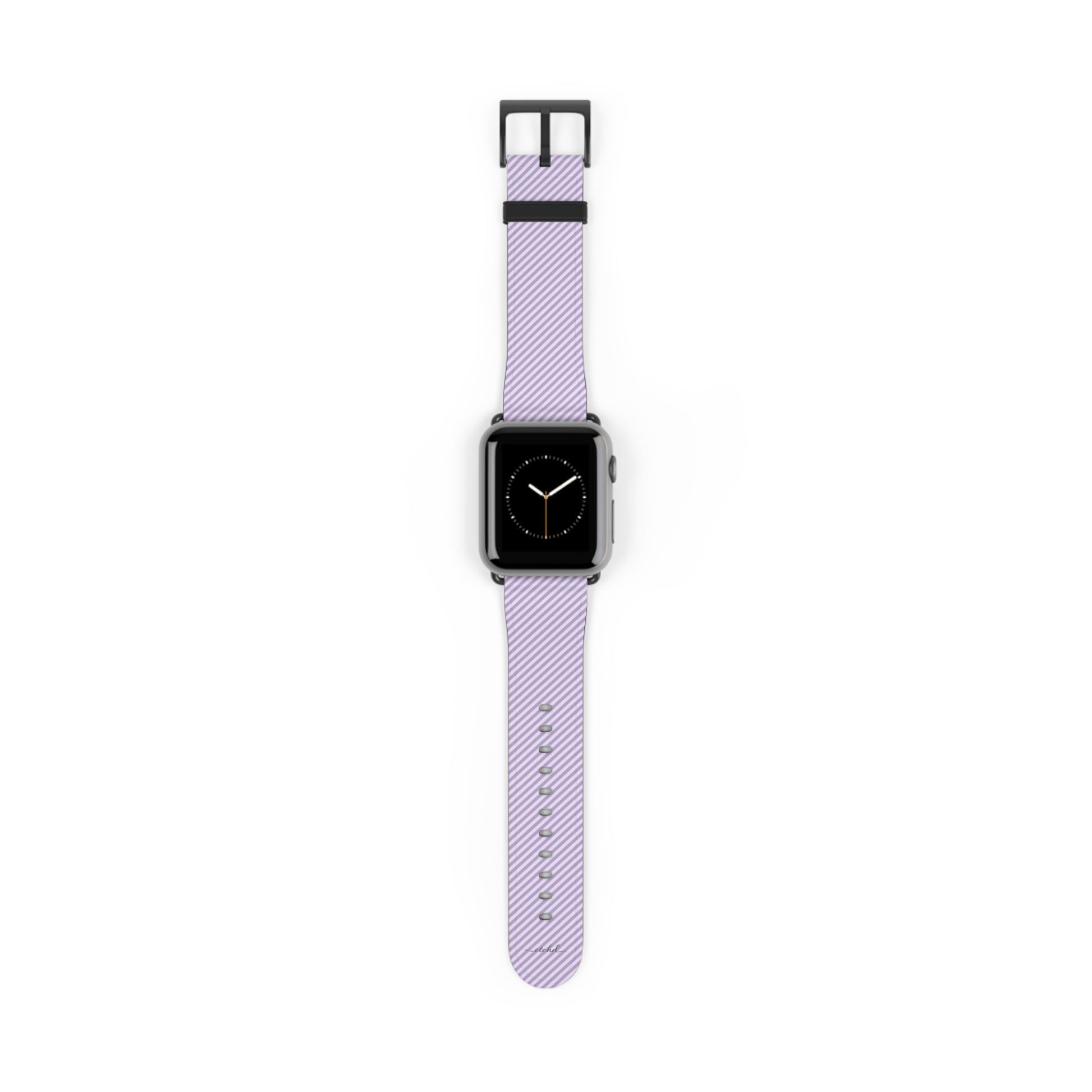 Lilac & Cream Striped Diagonal Smartwatch Strap by etchd