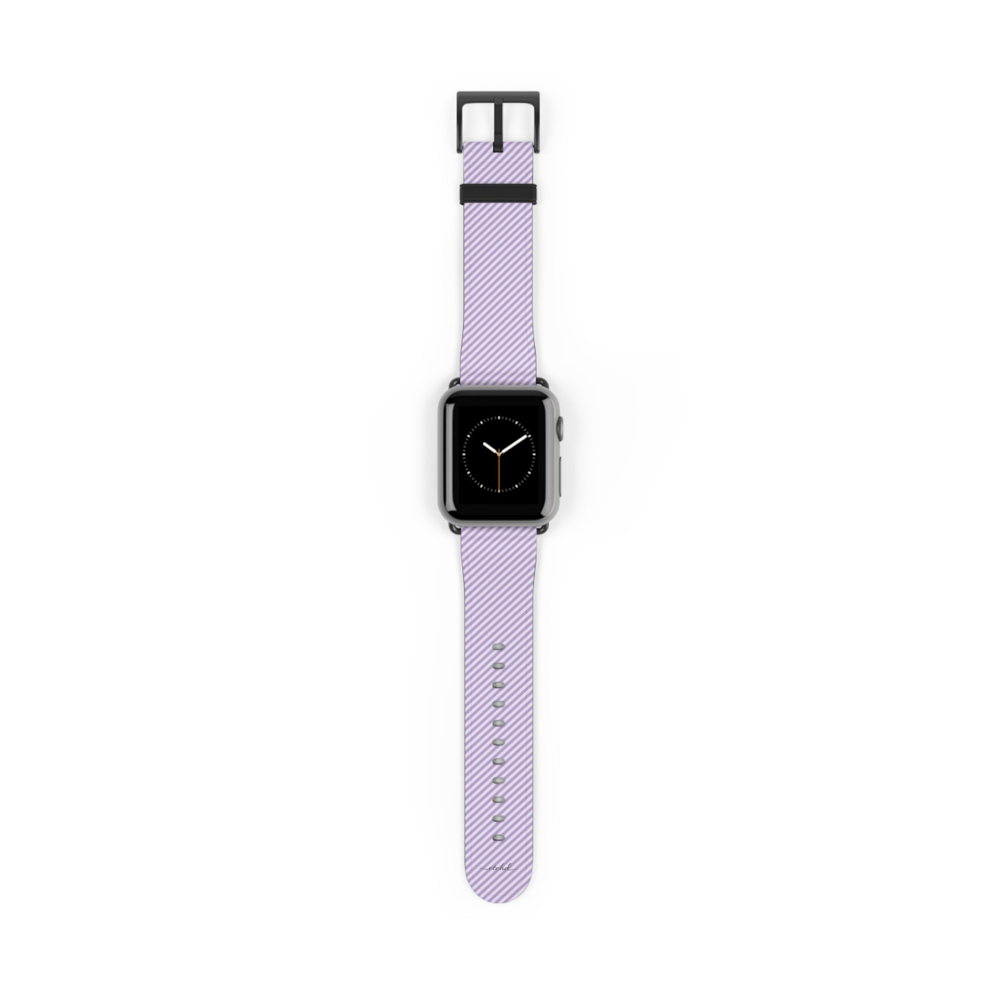Lilac & Cream Striped Diagonal Smartwatch Strap by etchd