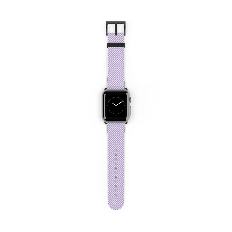 Lilac & Cream Striped Diagonal Smartwatch Strap by etchd