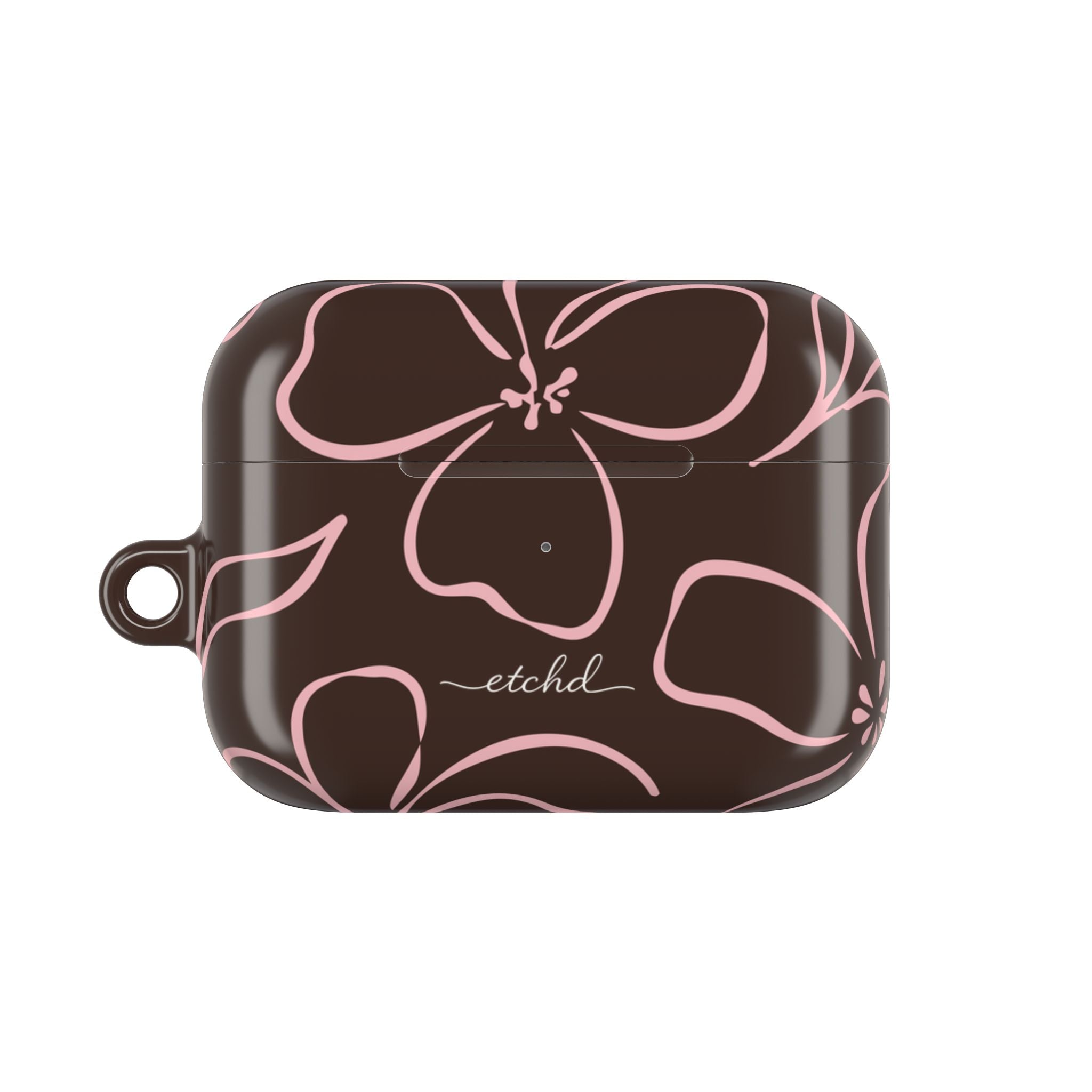 Espresso & Blush Floral AirPod Case by etchd, view 2