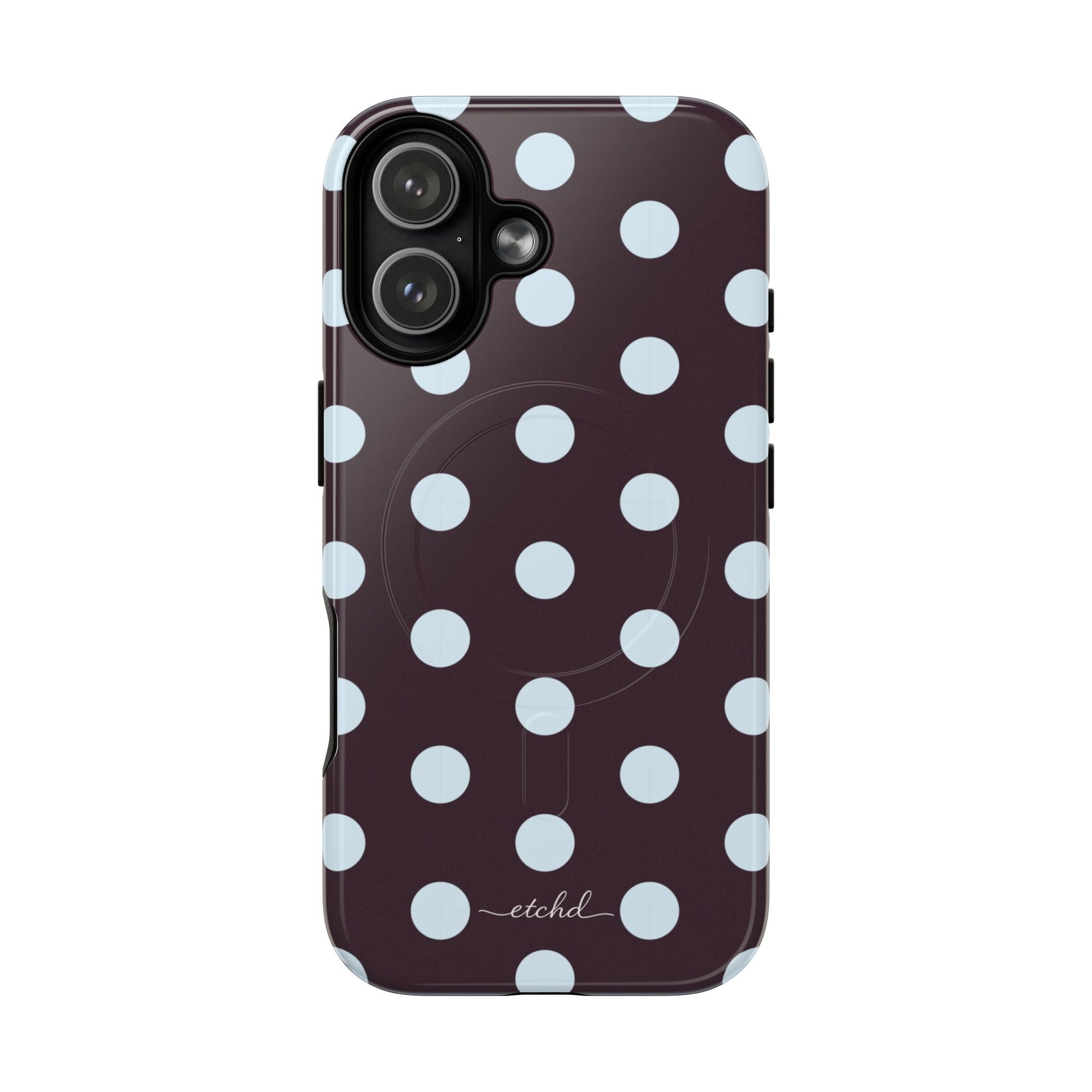 Blue And Plum Polka Dot Magnetic Phone Case by etchd, view 25