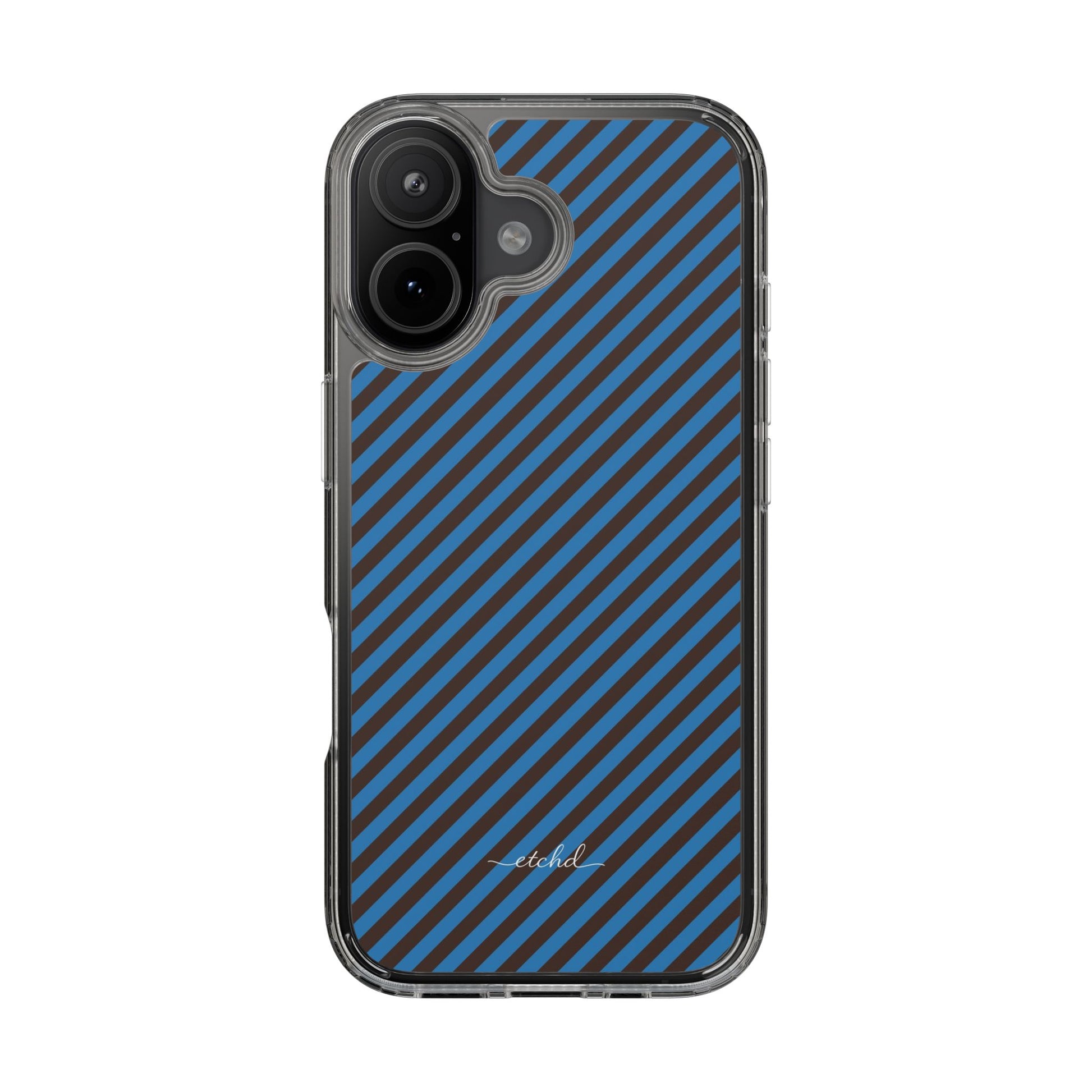 Espresso And Cerulean Diagonal Clear Phone Case by etchd, view 35