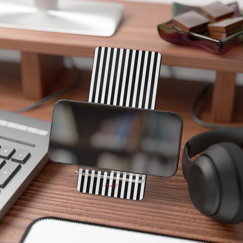 Black & White Striped Phone Stand by etchd, view 4