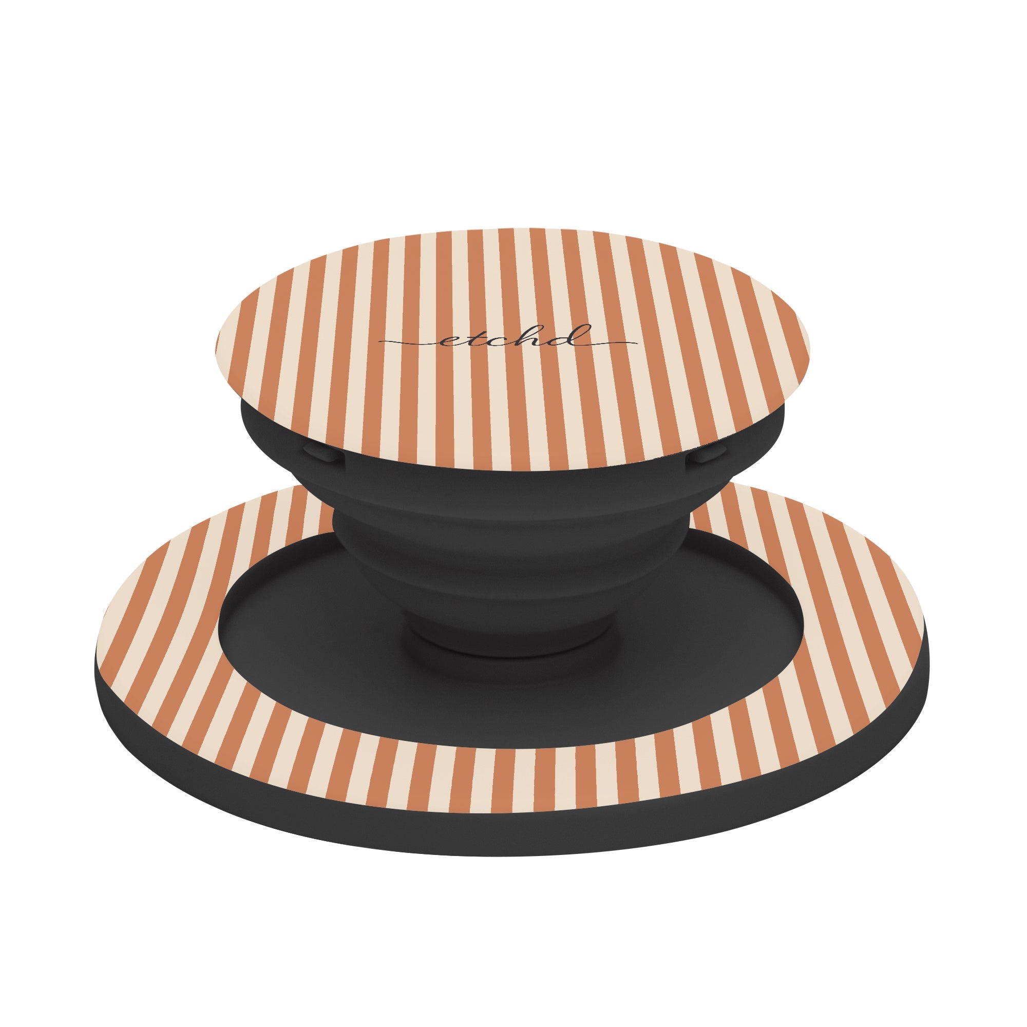 Terracotta & Cream Striped Phone Grip And Stand by etchd, view 6
