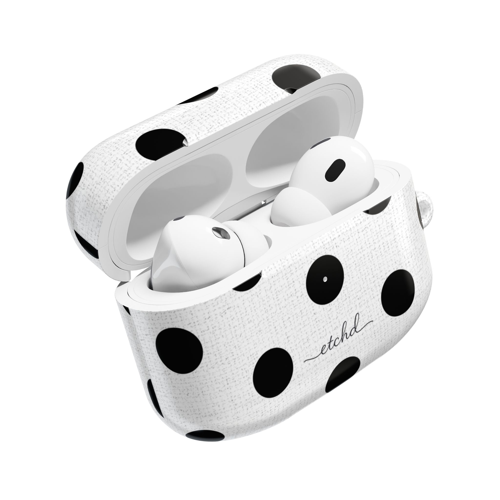 Black & White Polka Dot AirPod Case by etchd, view 9