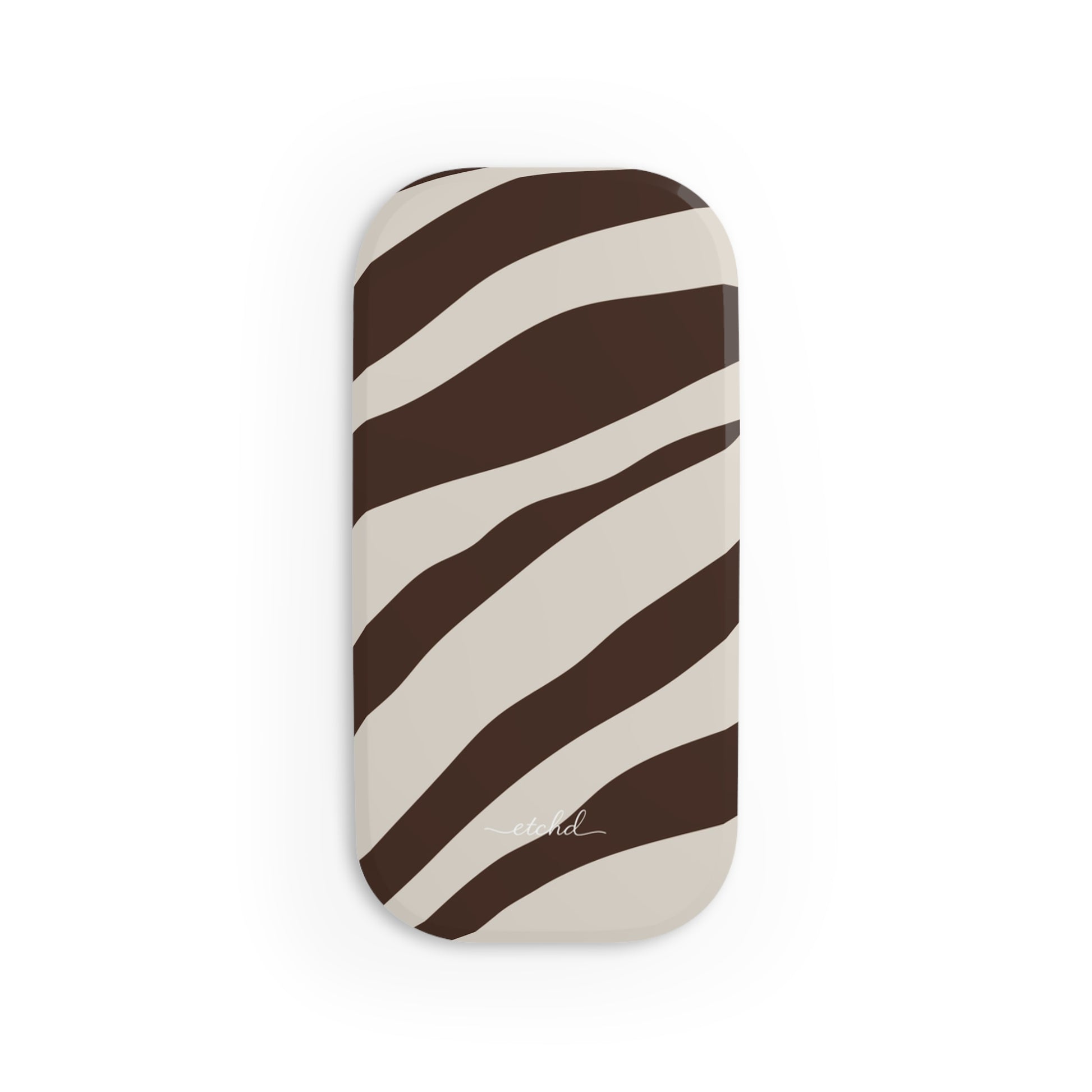 Brown Zebra Click-On Phone Grip by etchd, view 2