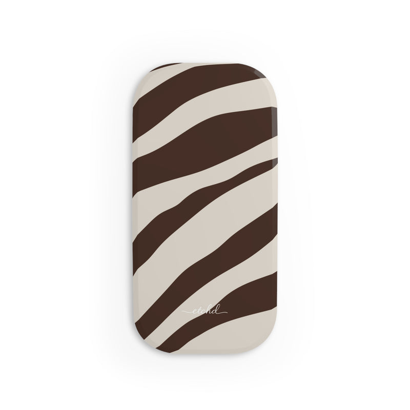 Brown Zebra Click-On Phone Grip-zoom-