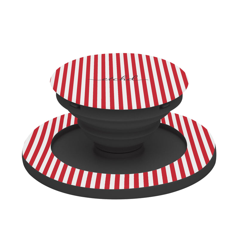 Classic Red & White Striped Phone Grip And Stand-zoom-