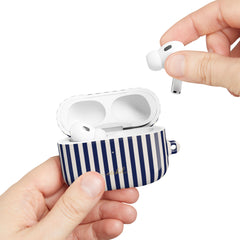 Navy & Cream Striped AirPod Case by etchd, view 11