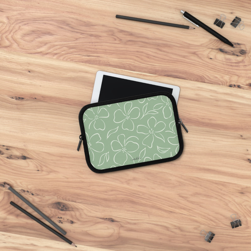 Sage & Cream Floral Laptop Sleeve by etchd, view 14