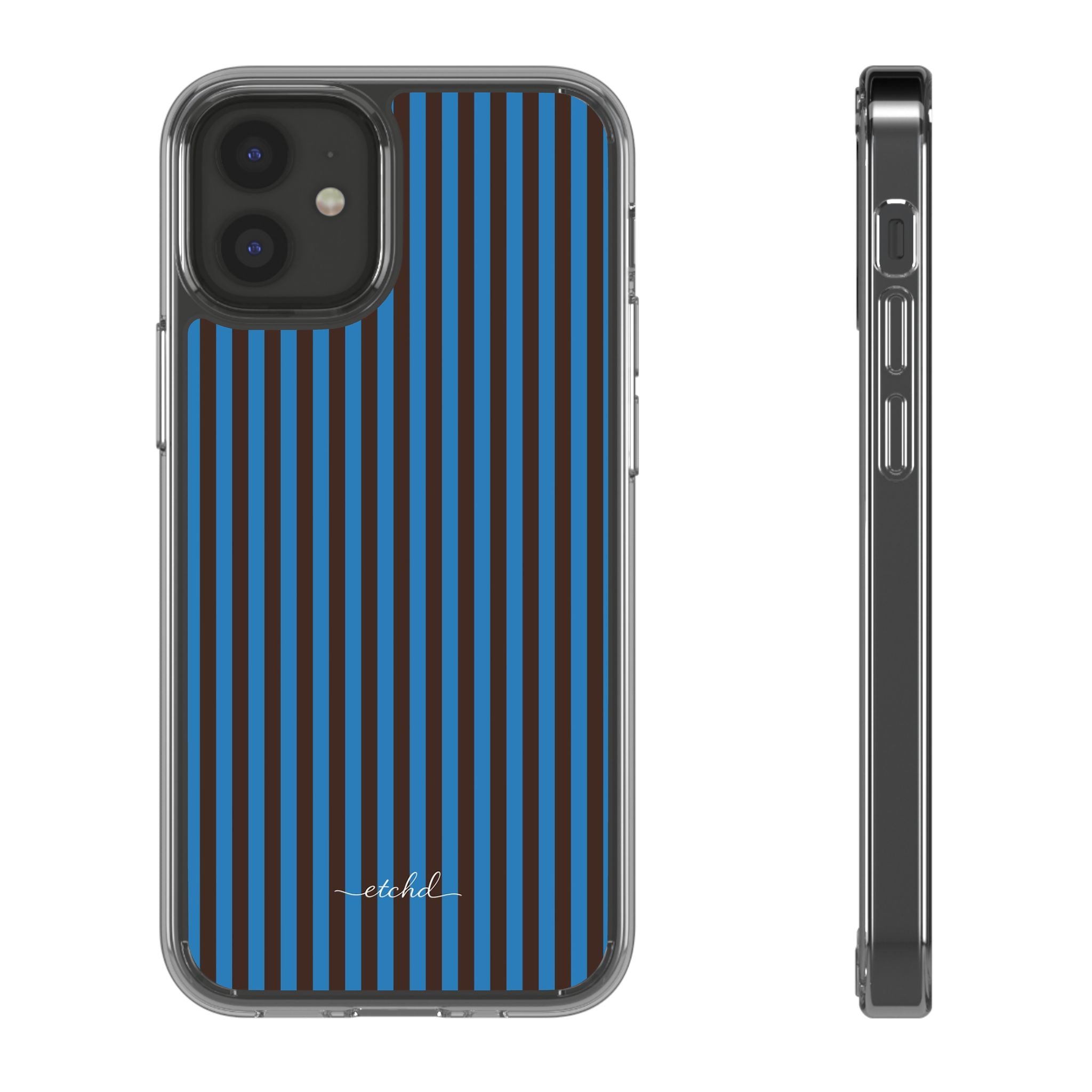 Espresso And Cerulean Clear Phone Case by etchd, view 2