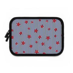 Blue Stripes & Red Stars Laptop Sleeve by etchd, view 2