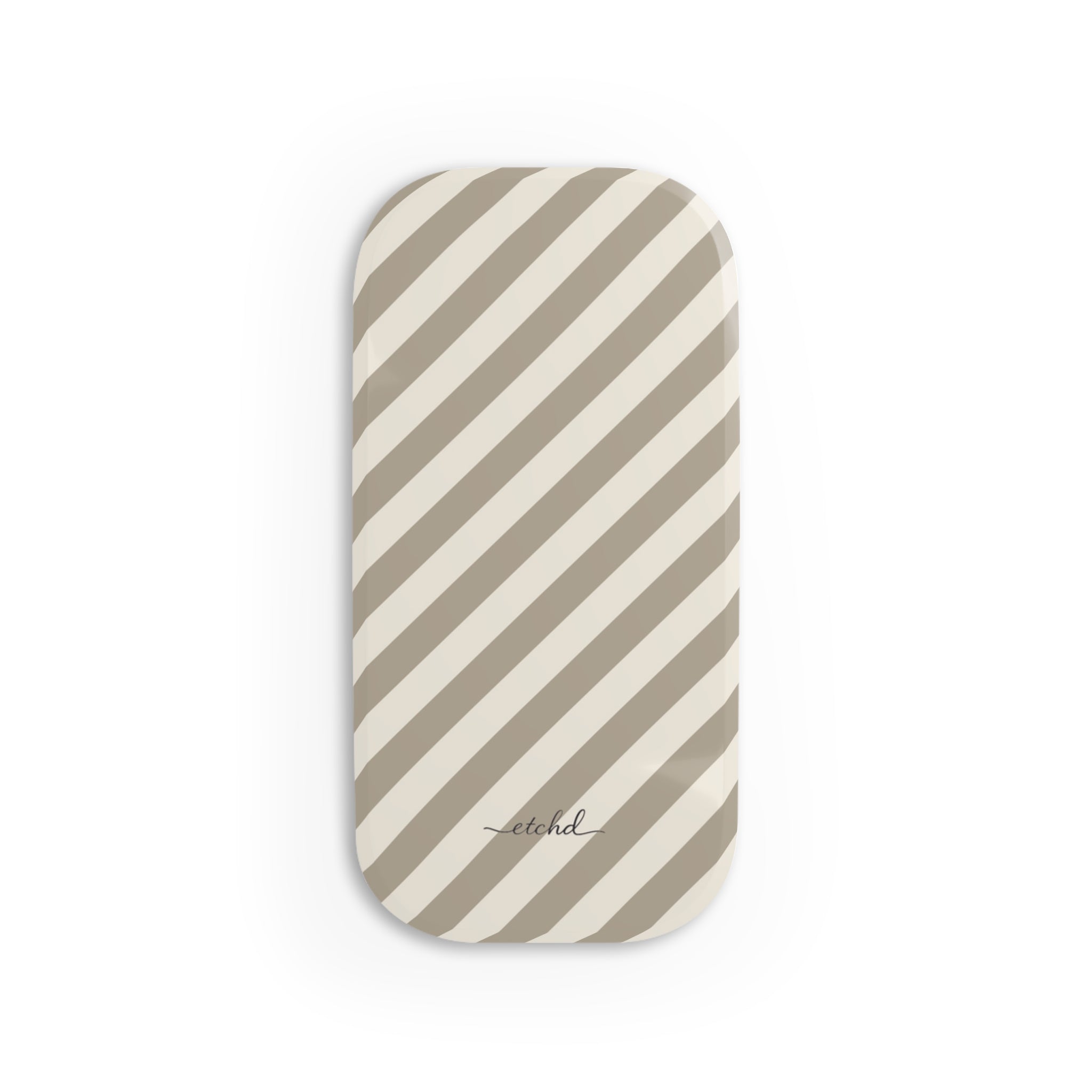 Neutral Striped Diagonal Click-On Phone Grip by etchd