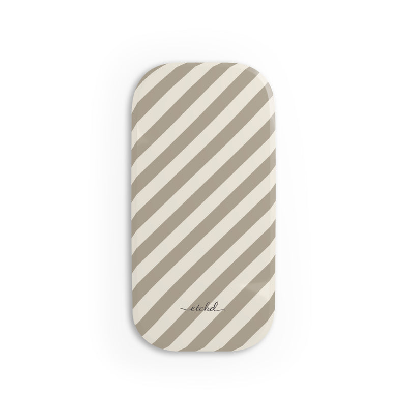 Neutral Striped Diagonal Agarre clipsable para móvil de etchd