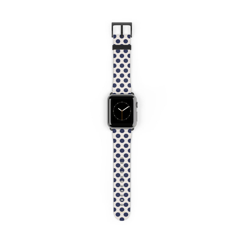 Navy & Cream Polka Dot Correa para smartwatch de etchd