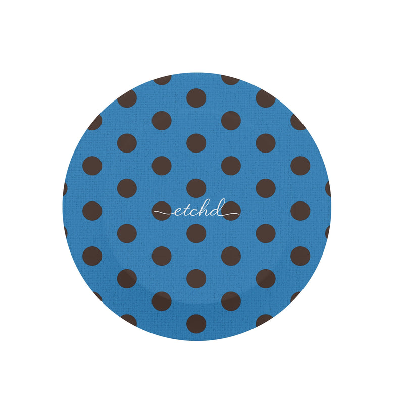Espresso And Cerulean Polka Dot Phone Grip And Stand-zoom-