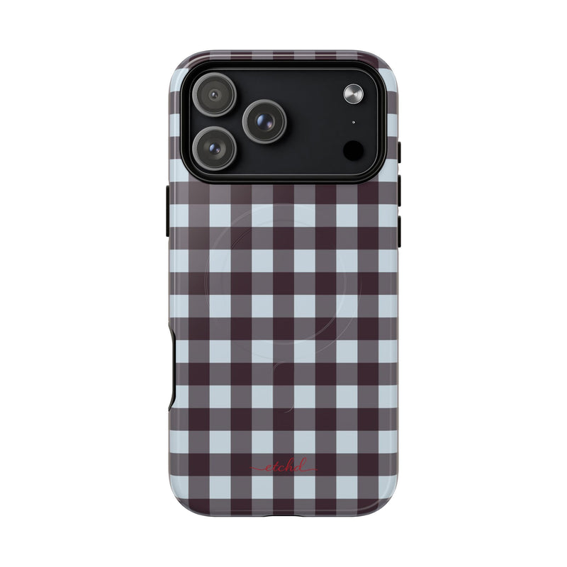 Blue & Plum Gingham Magnetic Phone Case by etchd, view 31
