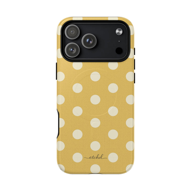 Cream & Butter Polka Dot Magnetic Phone Case by etchd, view 31
