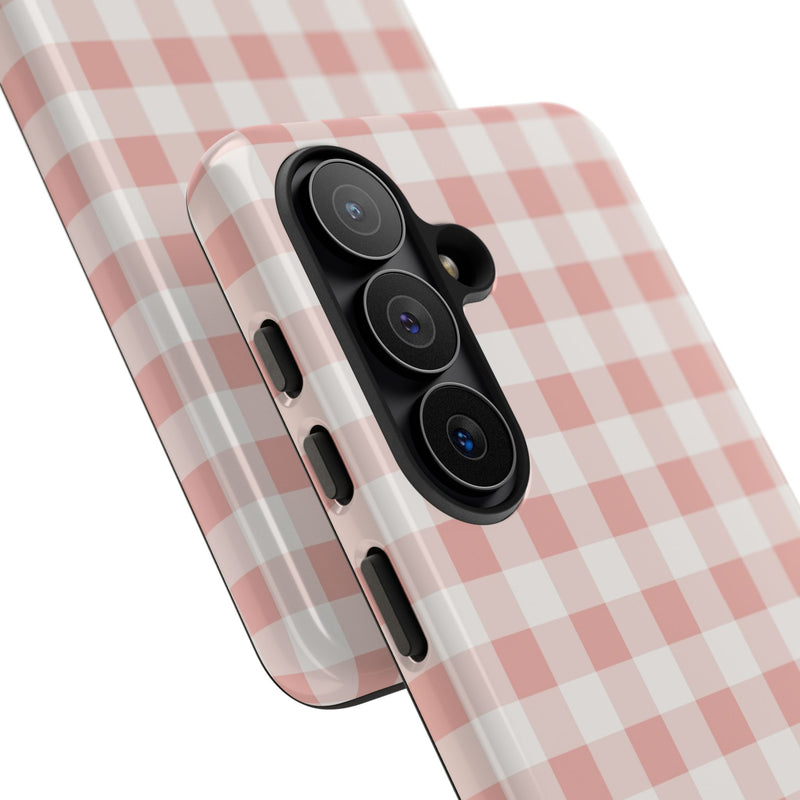 Blush & White Gingham Phone Case by etchd, view 209
