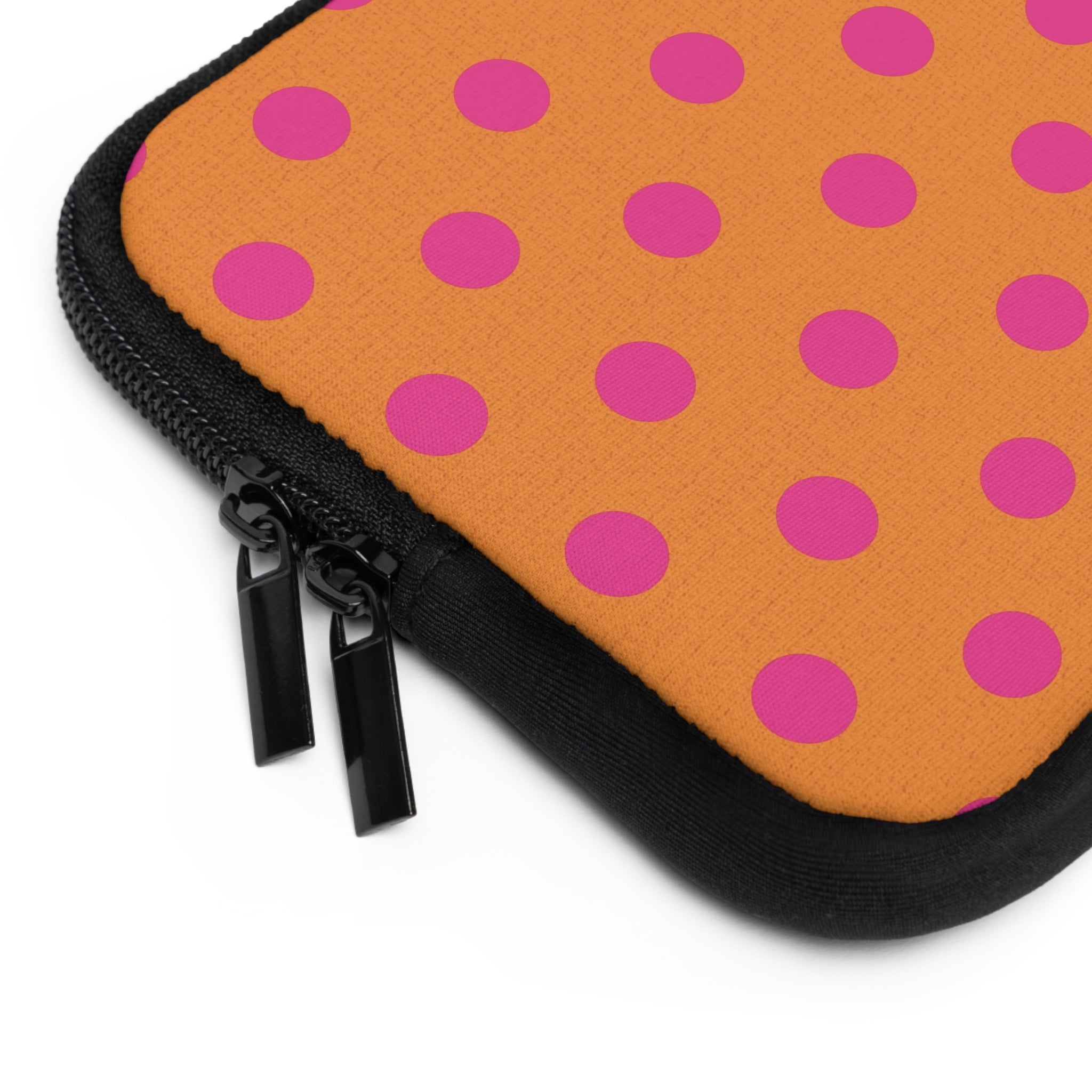 Pink And Orange Polka Dot Laptop Sleeve by etchd, view 12