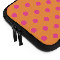 Pink And Orange Polka Dot Laptop Sleeve by etchd, view 12