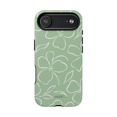 Sage & Cream Floral Magnetic Phone Case by etchd, view 99