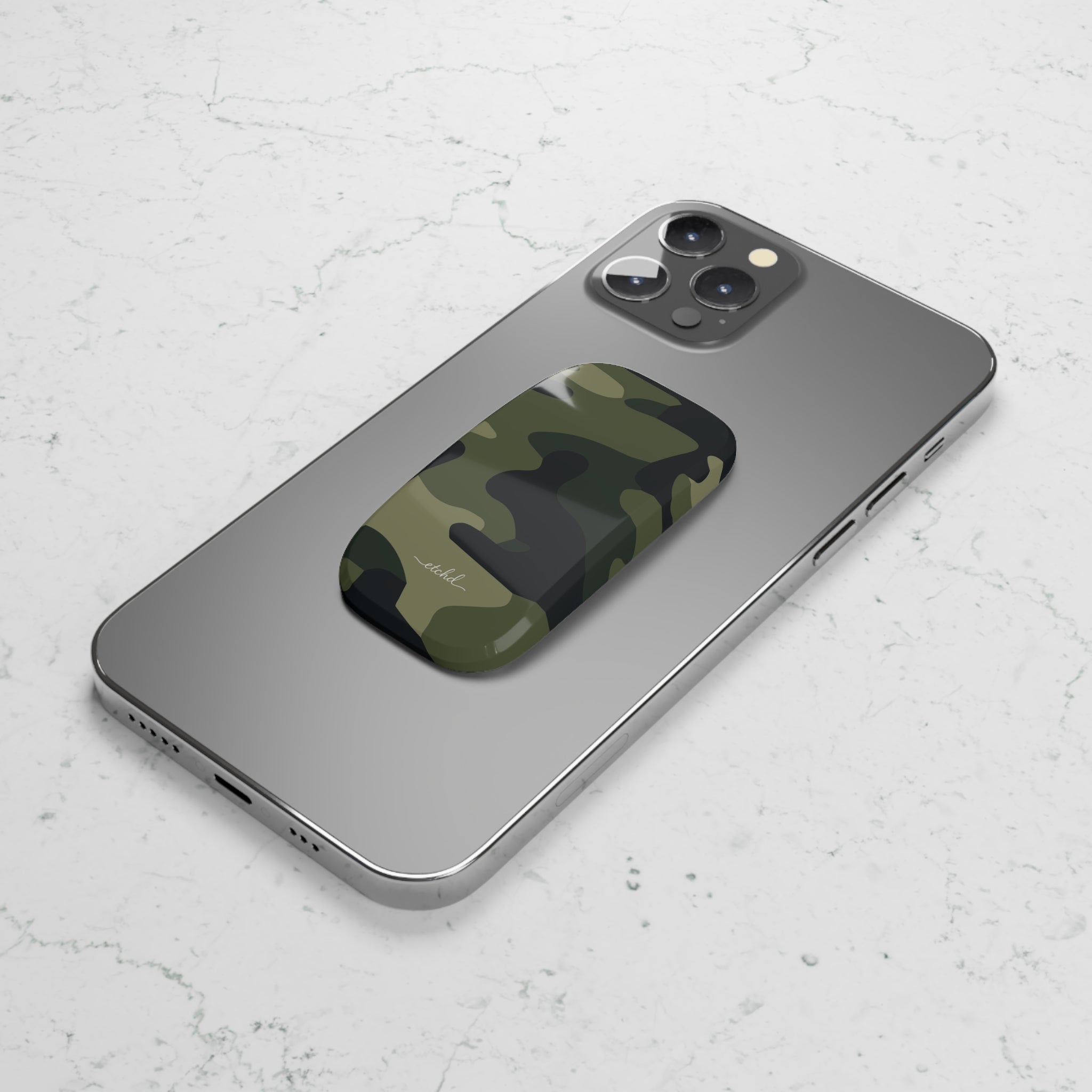 Green Camo Click-On Phone Grip by etchd, view 4