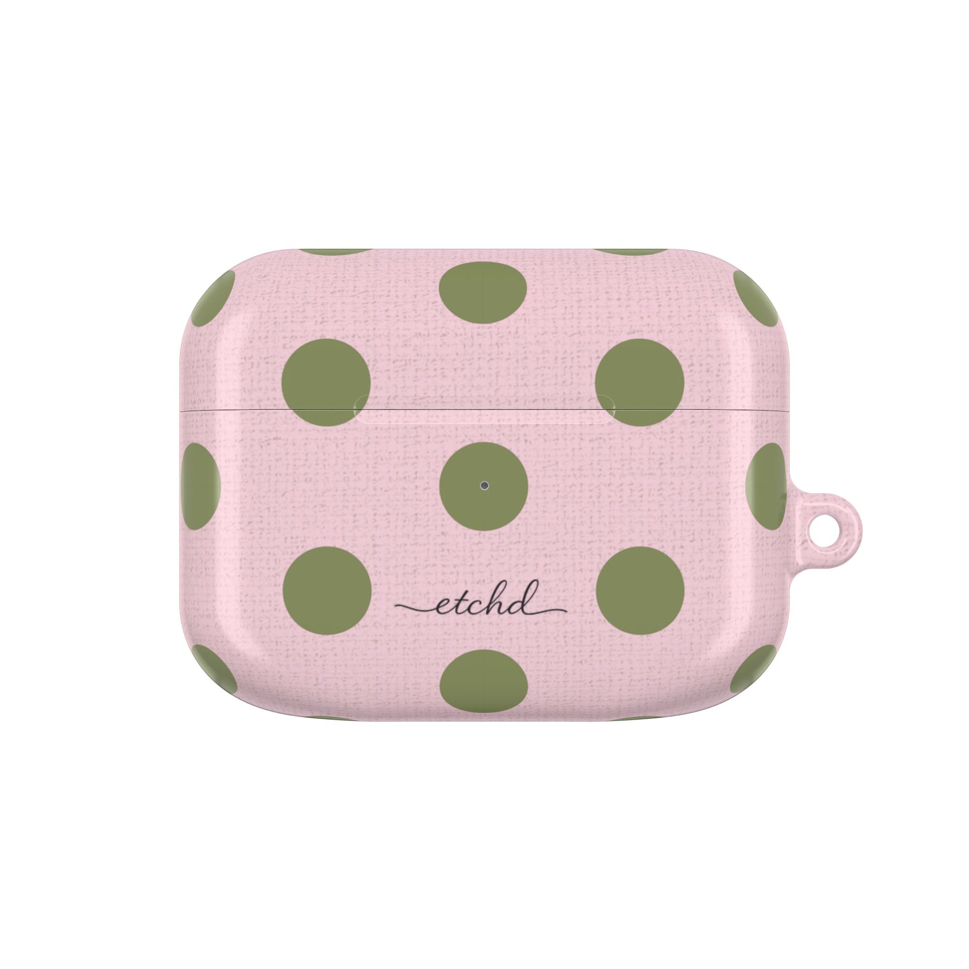 Green & Pink Polka Dot AirPod Case by etchd